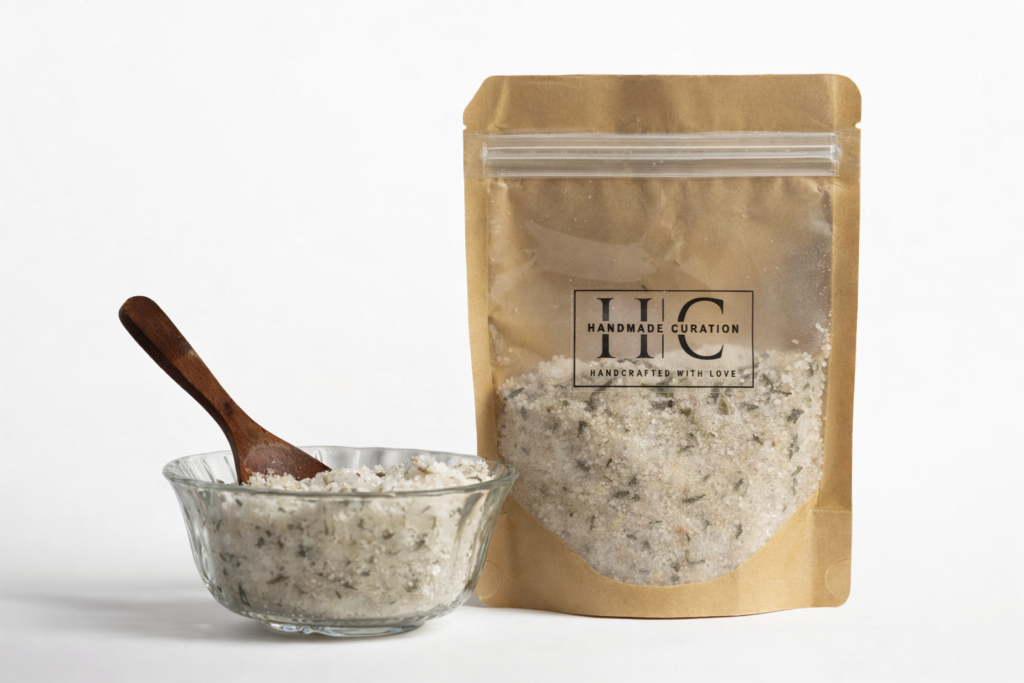 handhandmadecurationlavenderbathsaltmade bath salt