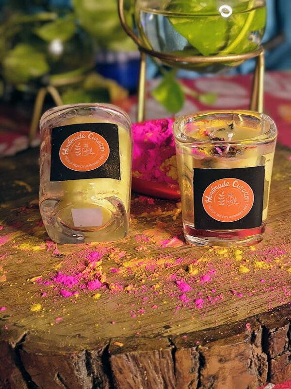 Luxury Thandai Vanilla scented candle pack of 2 – Holi return gift 2026 in premium glass jar